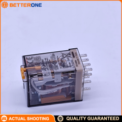 Finder 55.34.8.230 Series 55 General Purpose Plug-In Relay, 4PDT 7A 230V AC Coil for 94 Series Sockets, Industrial Electromechanical Relay for DIN Rail Panel Mount Control Cabinets, Automation Interfaces and Machine Control
