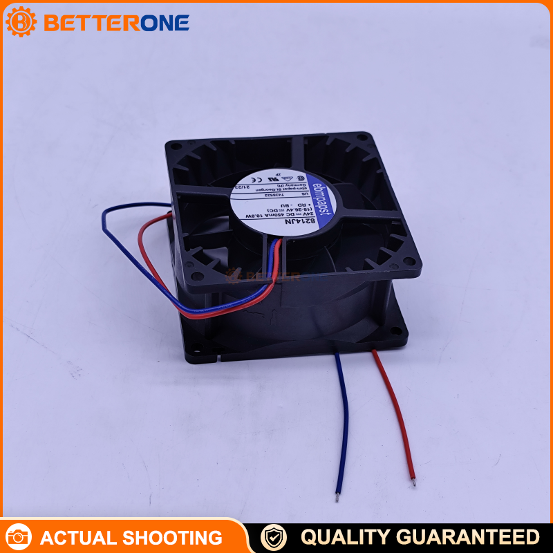 ebm-papst 8214JN DC Axial Compact Fan 80x80x38mm 24VDC Ball Bearing Cooling Fan with 8400 RPM Speed, 132 m3/h Airflow, 55 dB(A) Noise, Wire Leads, Industrial Thermal Management Fan for Control Cabinets, Electronics and Automation Equipment