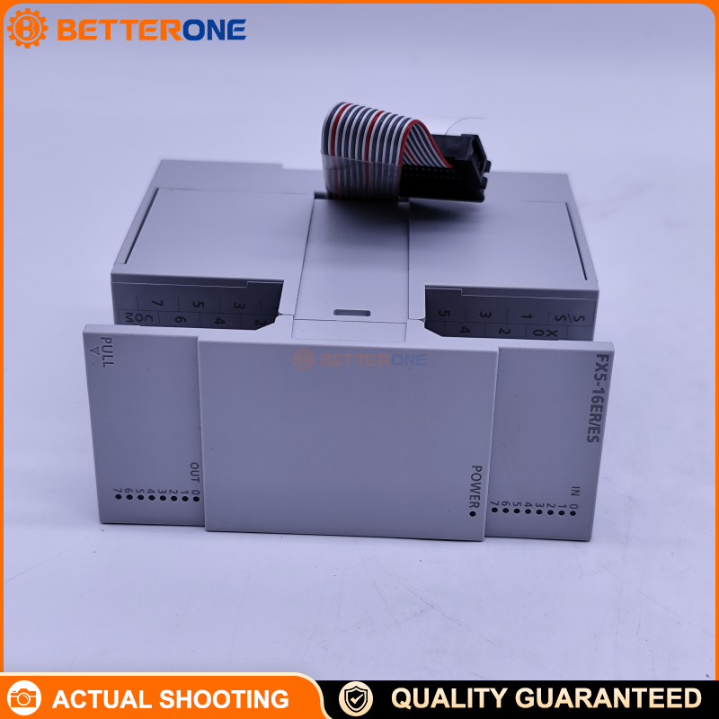 Mitsubishi Electric FX5-16ER/ES MELSEC iQ-F PLC I/O Expansion Module with 8 Points 24V DC Sink/Source Inputs, 8 Relay Outputs, Screw Terminal Block, Compact Digital I/O Extension for Industrial Automation Control Systems