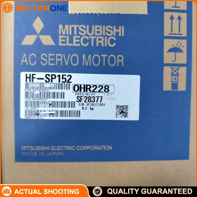 Mitsubishi Electric HF-SP152 MELSERVO-J3 AC Brushless Rotary Servo Motor 1.5kW Straight Shaft with Built-In 18-Bit Absolute Feedback Encoder, Medium Inertia Industrial Servo Motor for Motion Control, CNC and Automation Equipment