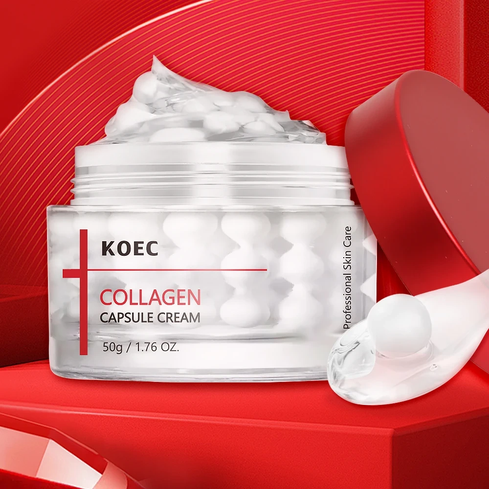 KOEC Collagen Capsule Cream 50g  Deep Collagen Retinol Power Boosting Capsule Cream Skin Firming Hydration for Skin Moisturizer