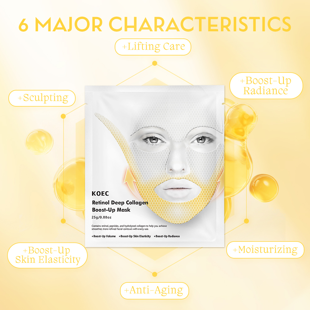 Deep Collagen Retinol Boost-up Mask (4 pack) | INNOVATION LIFTS ENTIRE FACE WITH BOTOX-INSPIRED PEPTIDES