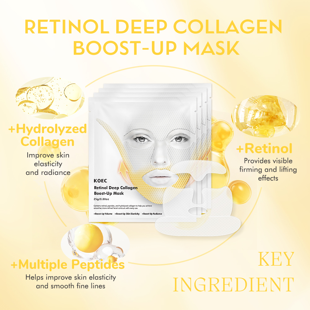 Deep Collagen Retinol Boost-up Mask (4 pack) | INNOVATION LIFTS ENTIRE FACE WITH BOTOX-INSPIRED PEPTIDES