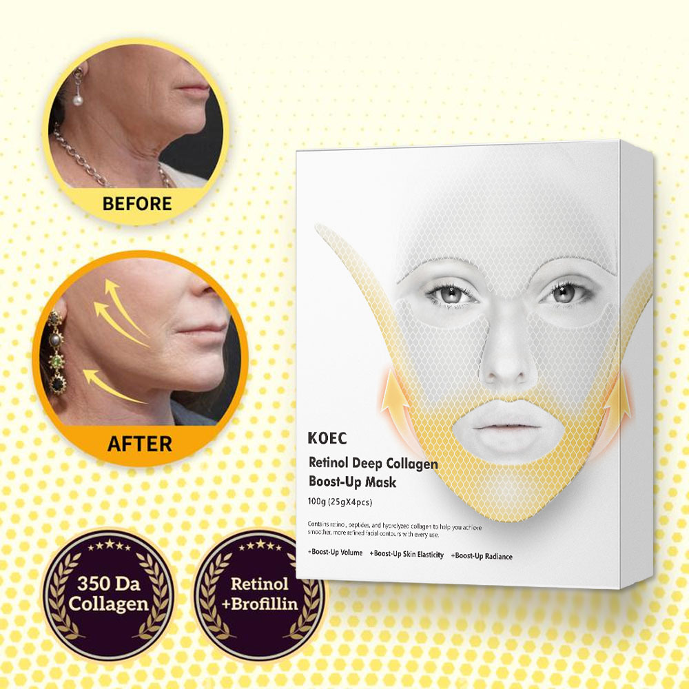 Deep Collagen Retinol Boost-up Mask (4 pack) | INNOVATION LIFTS ENTIRE FACE WITH BOTOX-INSPIRED PEPTIDES