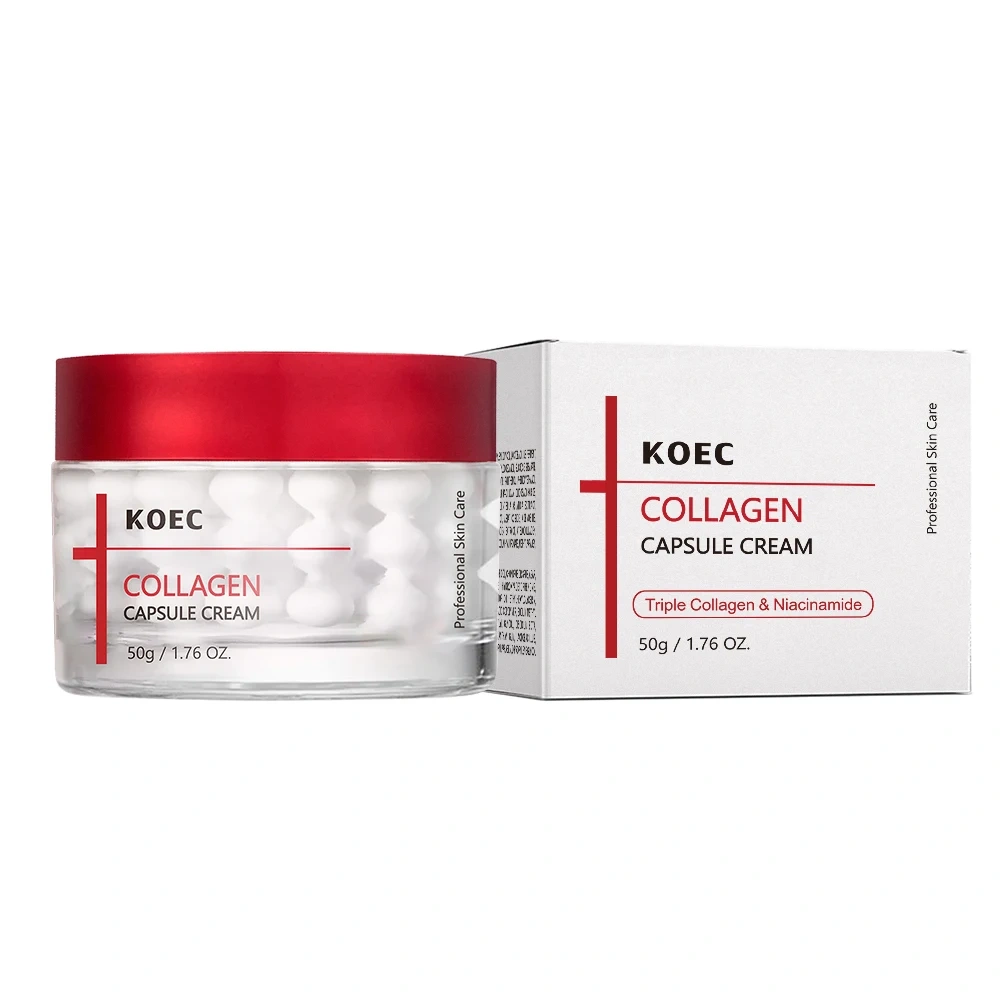 KOEC Collagen Capsule Cream 50g  Deep Collagen Retinol Power Boosting Capsule Cream Skin Firming Hydration for Skin Moisturizer
