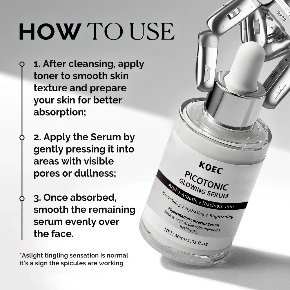 Pink Spicule Serum & Picotonic Shot Ampoule Private Label , KOEC Pore & Spot Care Set for Shrinks Pores & Fades Blemish Marks