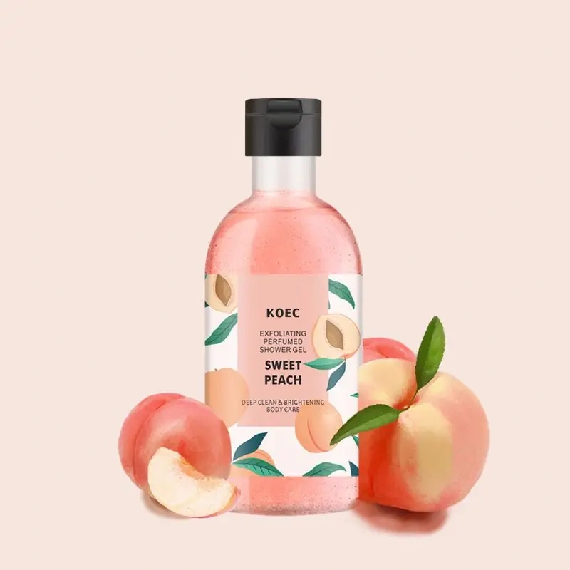 KOEC Organic Peach Amino Skin Care Body Wash Brightening Exfoliating Shower Gel