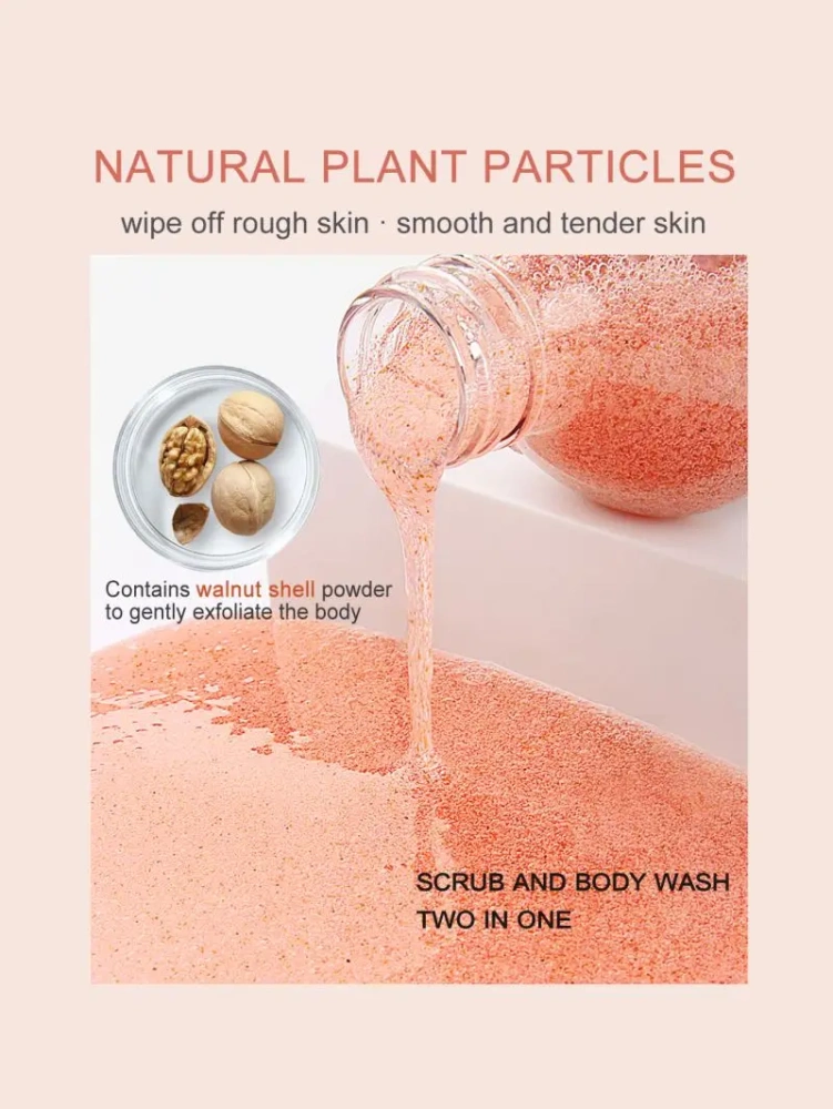 KOEC Organic Peach Amino Skin Care Body Wash Brightening Exfoliating Shower Gel