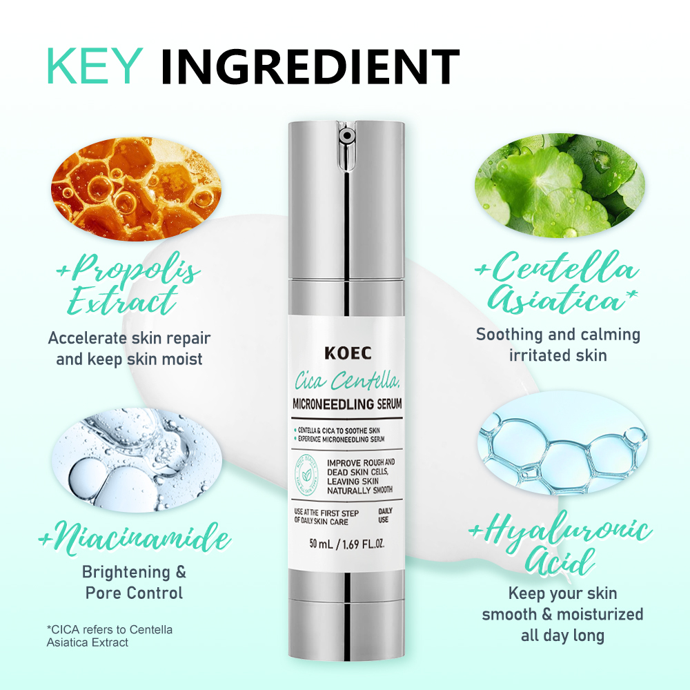 Skincare Centella Asiatica Micro Needle Serum, Anti-Inflammatory & Soothing Formula, for Sensitive Skin & Acne-Prone Areas