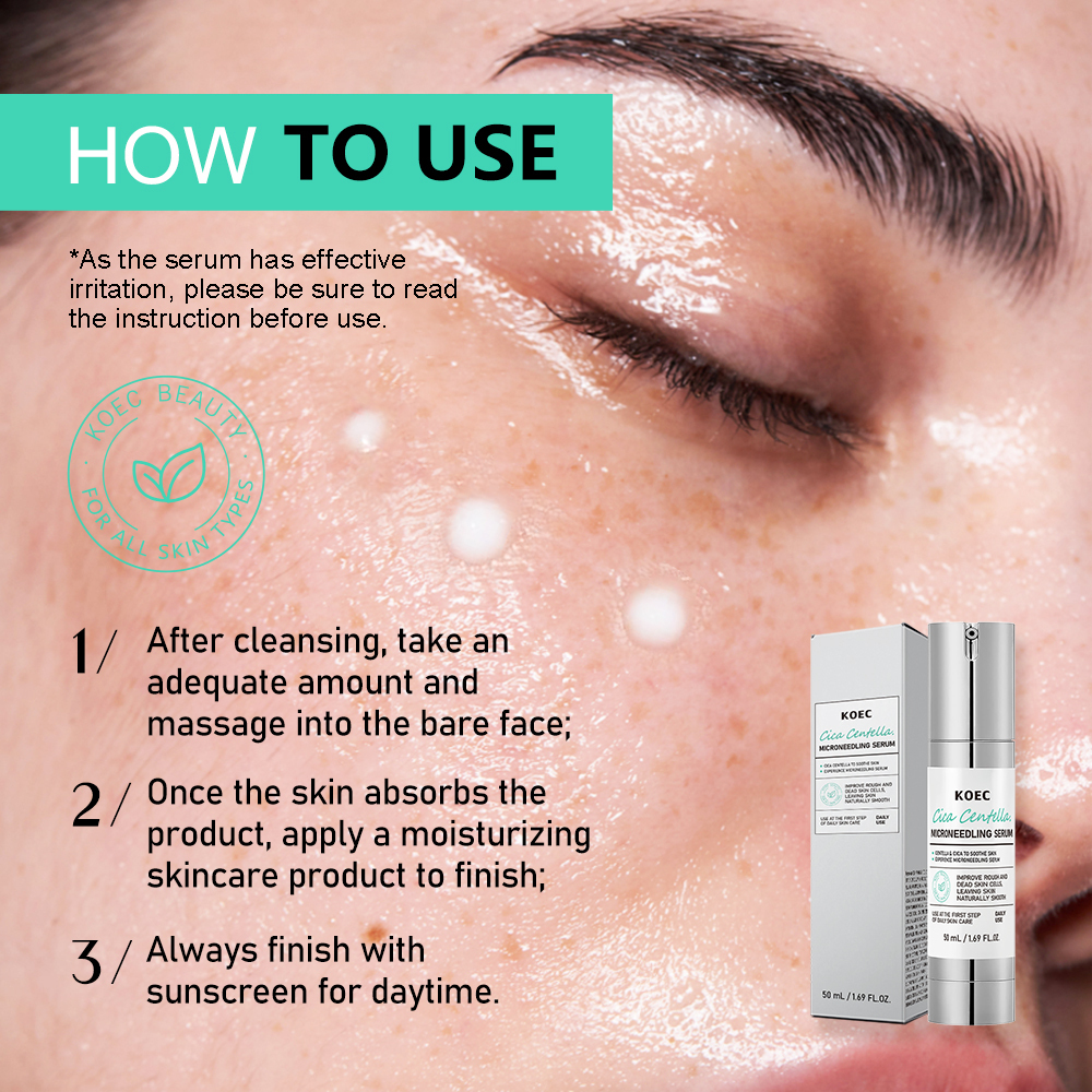 Skincare Centella Asiatica Micro Needle Serum, Anti-Inflammatory & Soothing Formula, for Sensitive Skin & Acne-Prone Areas