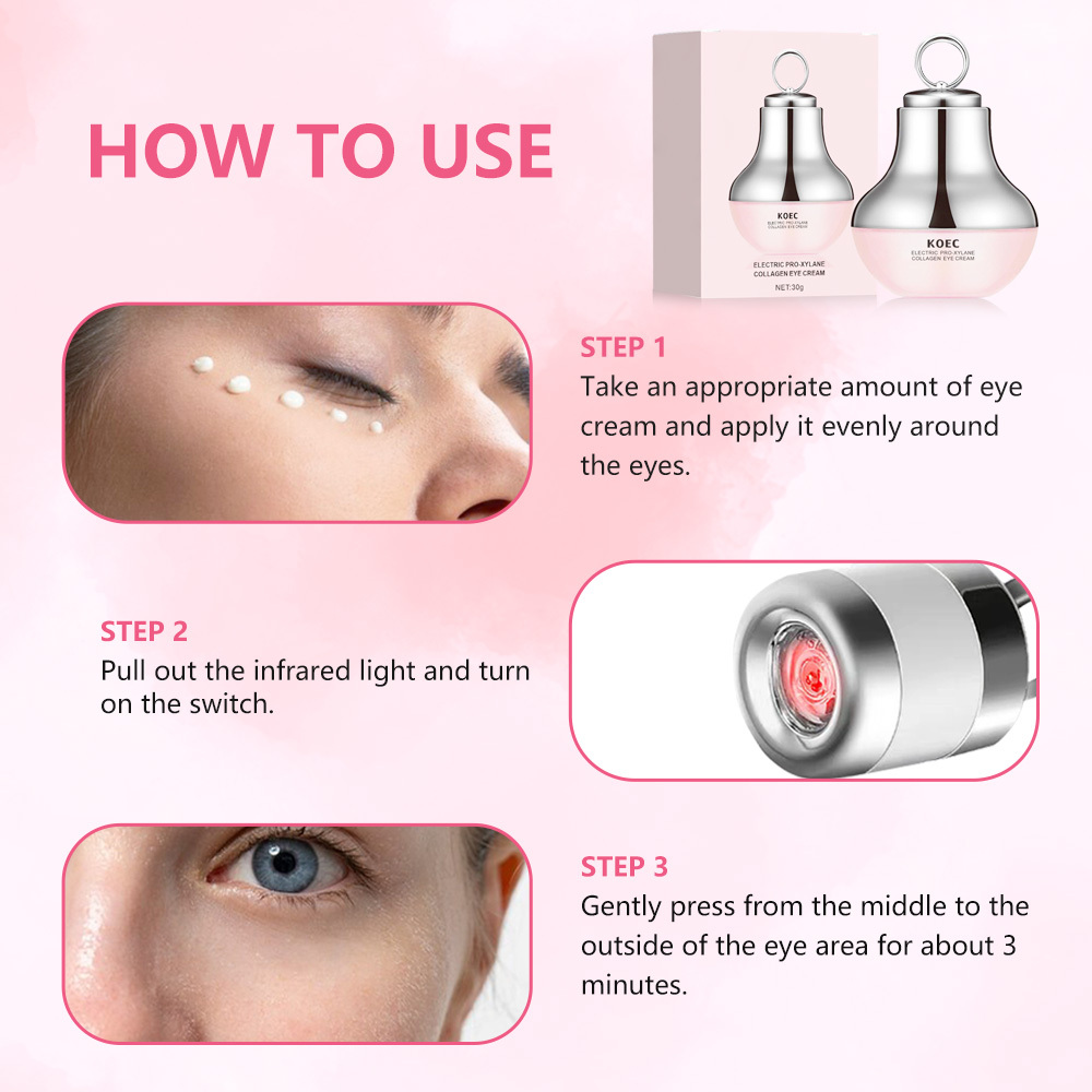 Collagen Peptide Electric Eye Cream for Hydration and Firming, Moisturizing Serum to Reduce Fine Lines and Revitalize Eyes