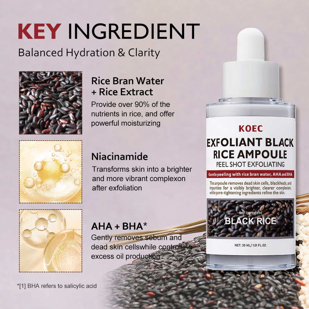 Peel Shot Glow Rice Ampoule Duo - Serums for Brightening, Exfoliating, and Moisturizing - Suitable for All Skin Types