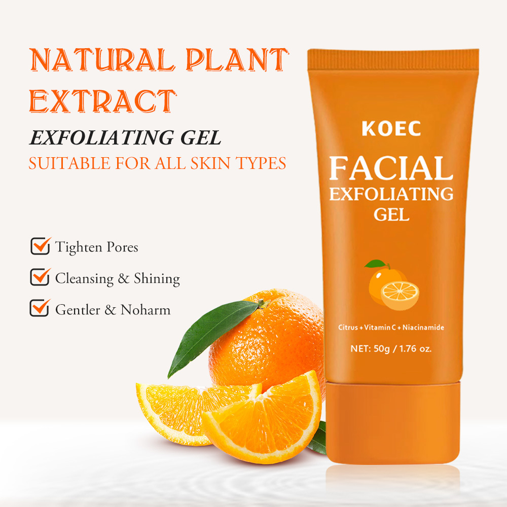Vitamin C Exfoliating Gel for Radiant Skin, Deep Cleansing and Hydrating Formula, Gentle Peeling for Smooth Complexion
