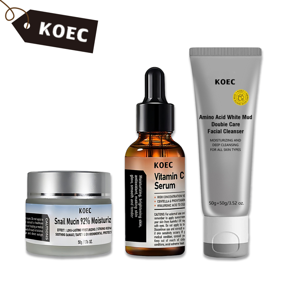 Moisturizing Cream+ Vitamin C Facial Serum+Cleanser Skincare Set, Comfortable Skin Repair, Hydrating Vitamin C