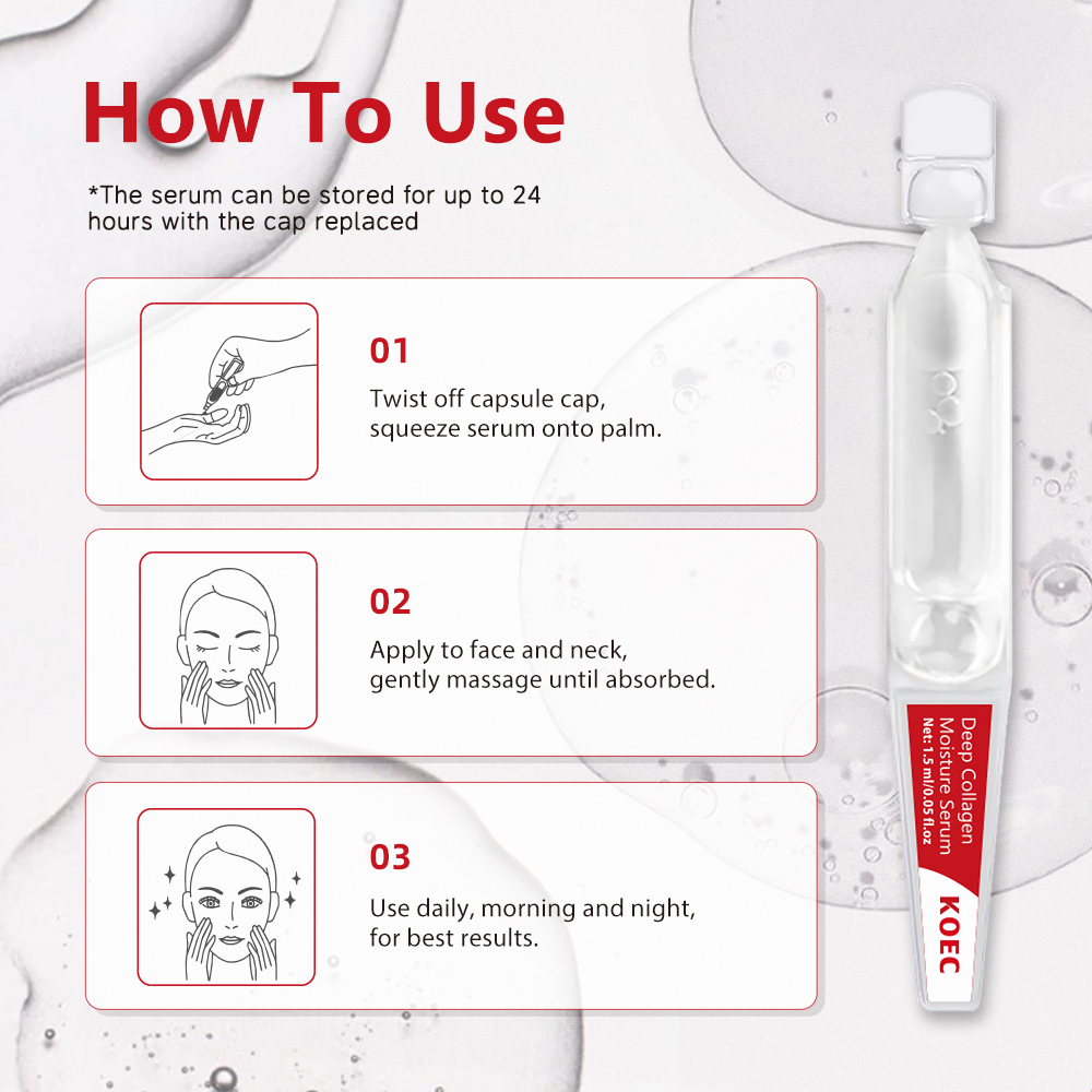 Triple Collagen & HA Serum,Ultra-Hydrating Repair Serum,Single-Use Vials Deep Collagen Serum Skincare Hyaluronic Acid