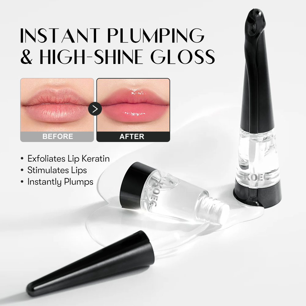 Black/Silver Transparent Lip Oil, Moisturizing Glossy Lip Balm, Hydrating Lip Care, Plumping Effect, Long-Lasting Shine