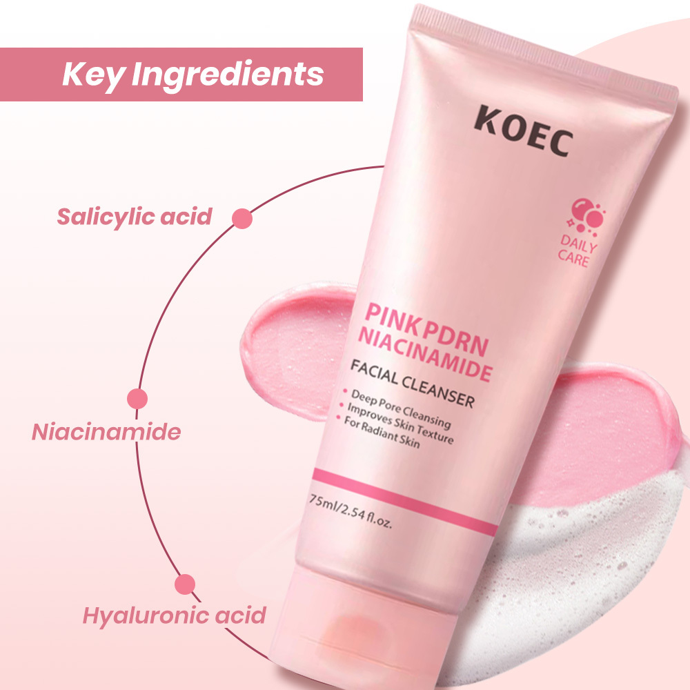 PDRN Niacinamide Silk Wash Cleanser, Hydrating &Moisturizing Face Wash, Deep Cleaning Skin Care Creamfor Daily Use