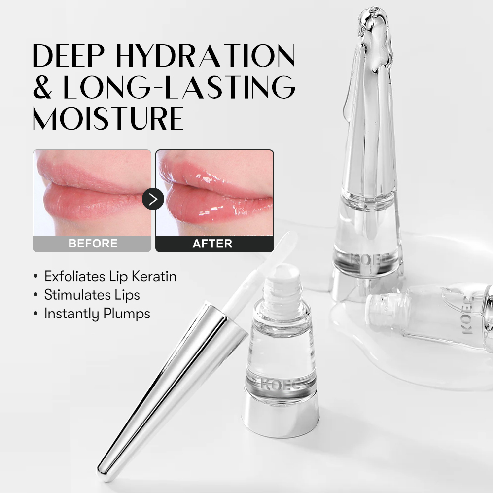 Black/Silver Transparent Lip Oil, Moisturizing Glossy Lip Balm, Hydrating Lip Care, Plumping Effect, Long-Lasting Shine