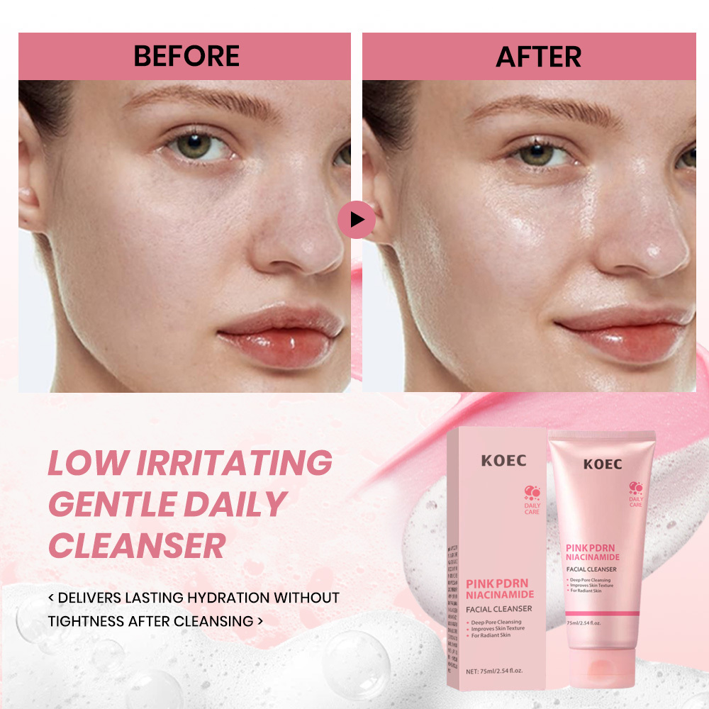 PDRN Niacinamide Silk Wash Cleanser, Hydrating &Moisturizing Face Wash, Deep Cleaning Skin Care Creamfor Daily Use