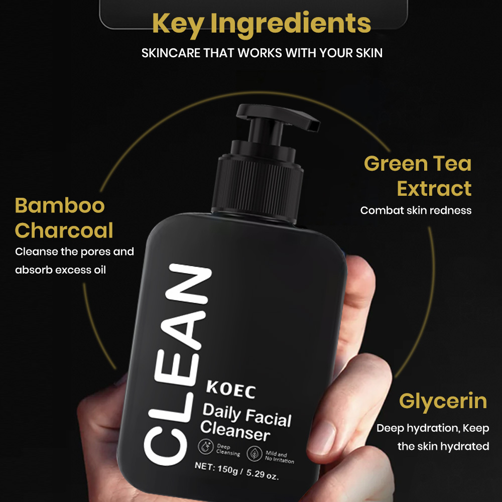 Men Facial Cleanser and Face Moisturizer 150g Skin Care Set Wholesale, Hydrating Face Cream & Face Wash for All Skin Types
