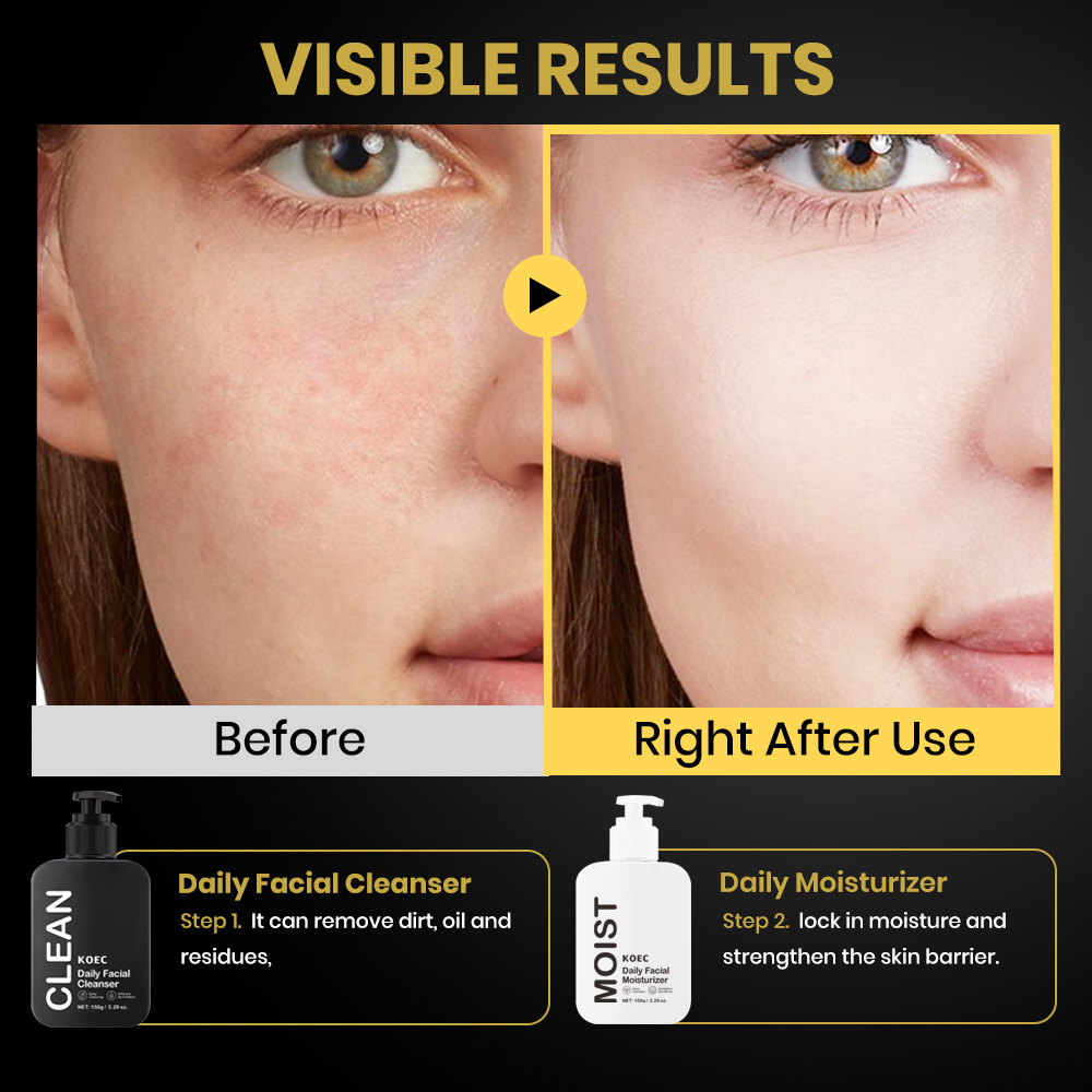 Men Facial Cleanser and Face Moisturizer 150g Skin Care Set Wholesale, Hydrating Face Cream & Face Wash for All Skin Types