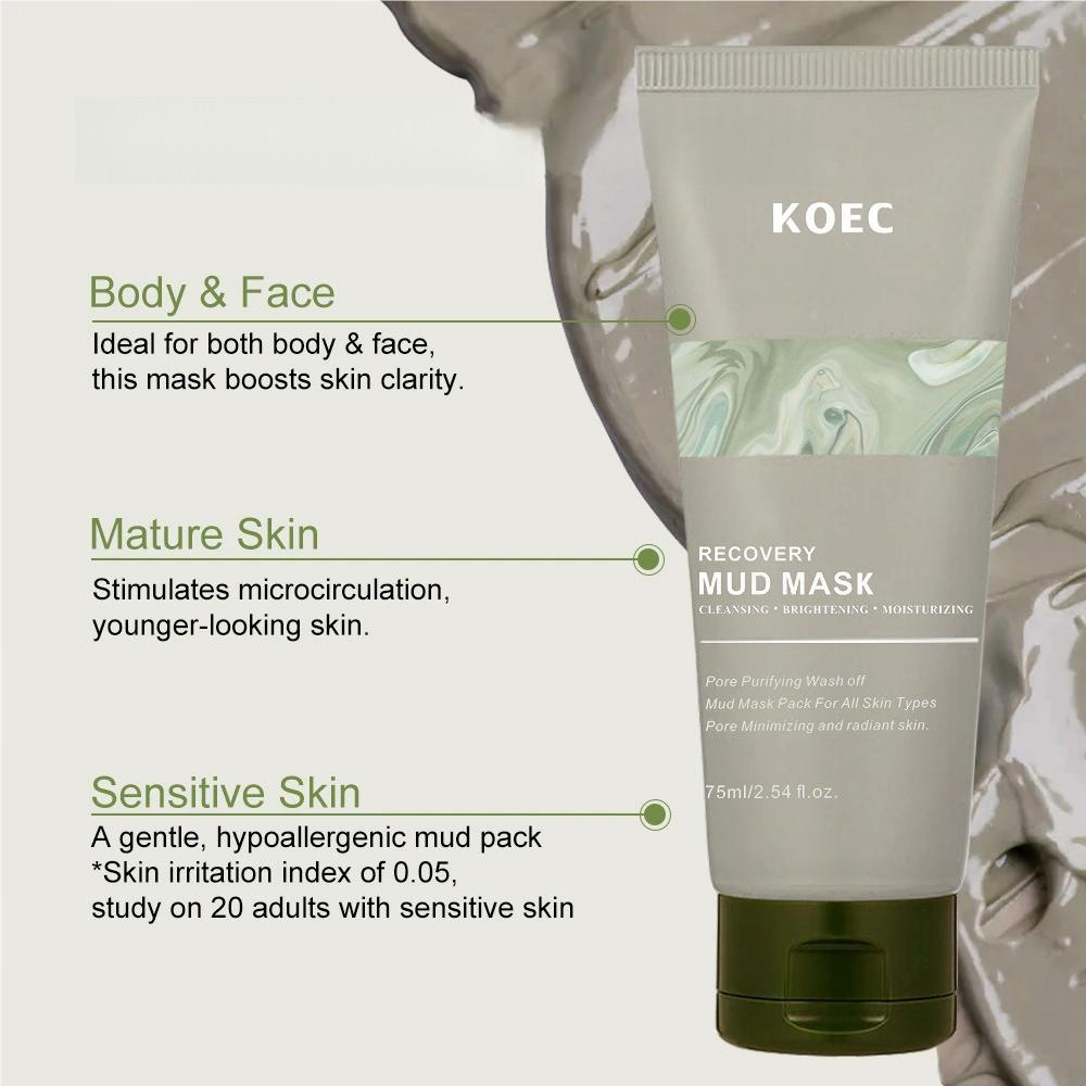 Mud Mask, Body Mud, Hydrating and Moisturizing Deep-Pore Cleanser, Face and Body Mask, Oil Control, Body Mud 2.54 fl oz