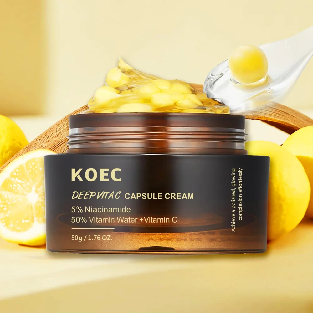 KOEC Vitamin C Capsule Filling Facial Cream Moisturizing Face Cream Deep VC Capsule Cream 50g