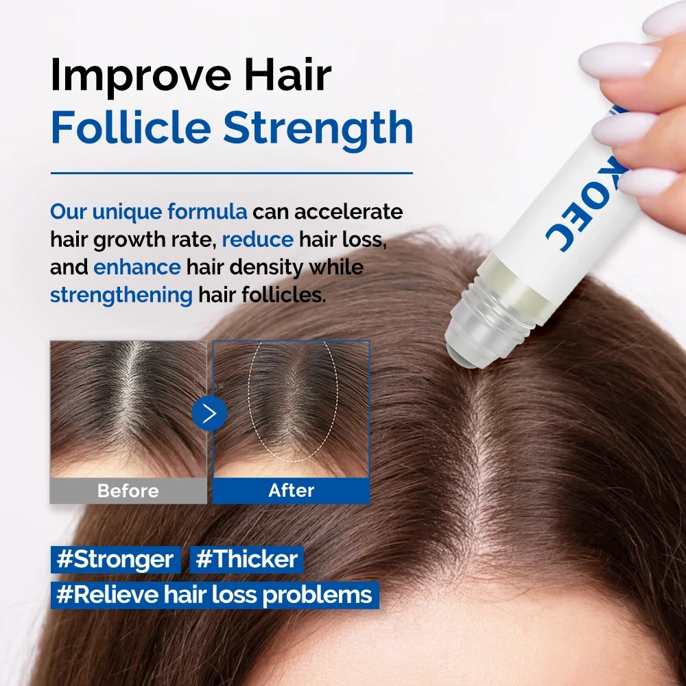 Rosemary Hair Growth Serum Roll on 20 ml Reduces Hair Fall for Hair Density Advanced Herbel Essential Oil Scalp Treatment OEM