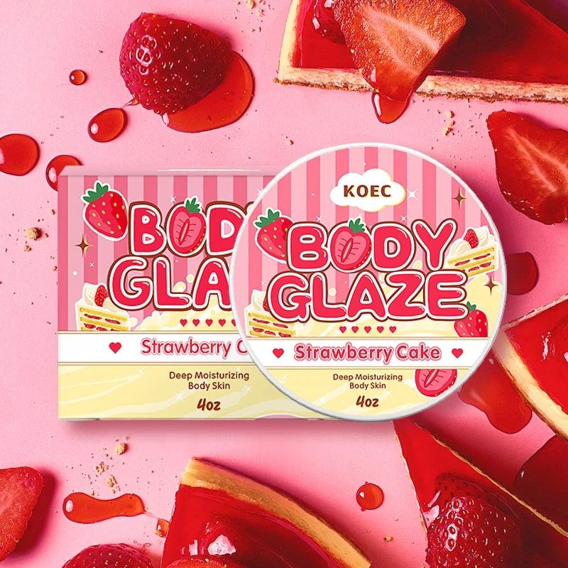 KOEC Body Glaze Strawberry Cake Scent Tiktok Hot Sale Coconut Donut Body Moisturizing Glaze Nourishing Body Care Cream