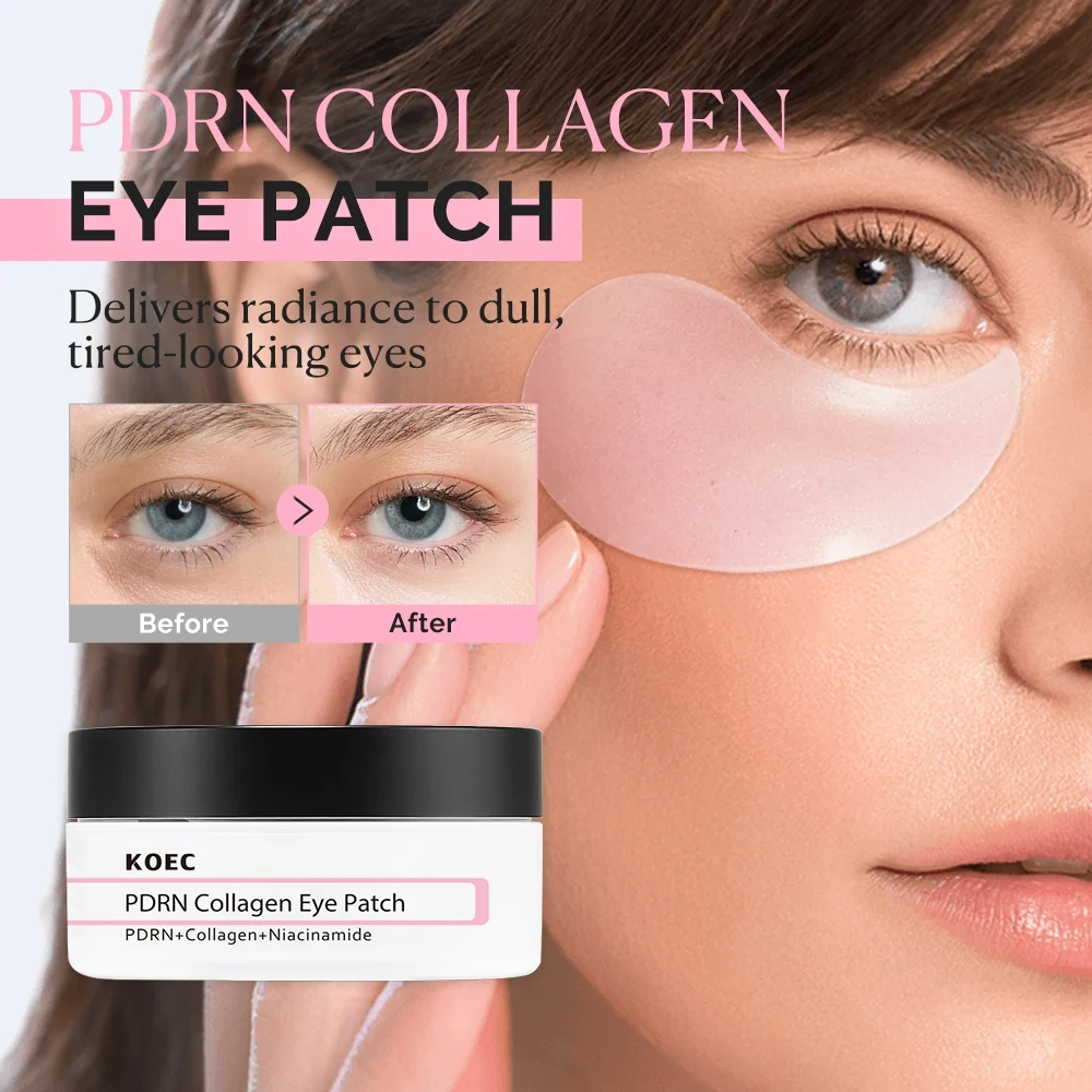 PDRN Collagen Eye Patch Peptide Under Eye Patches 60 Firming  Hydrating Mask for Puffy Eyes Dark Circles Wrinkles Fine Lines