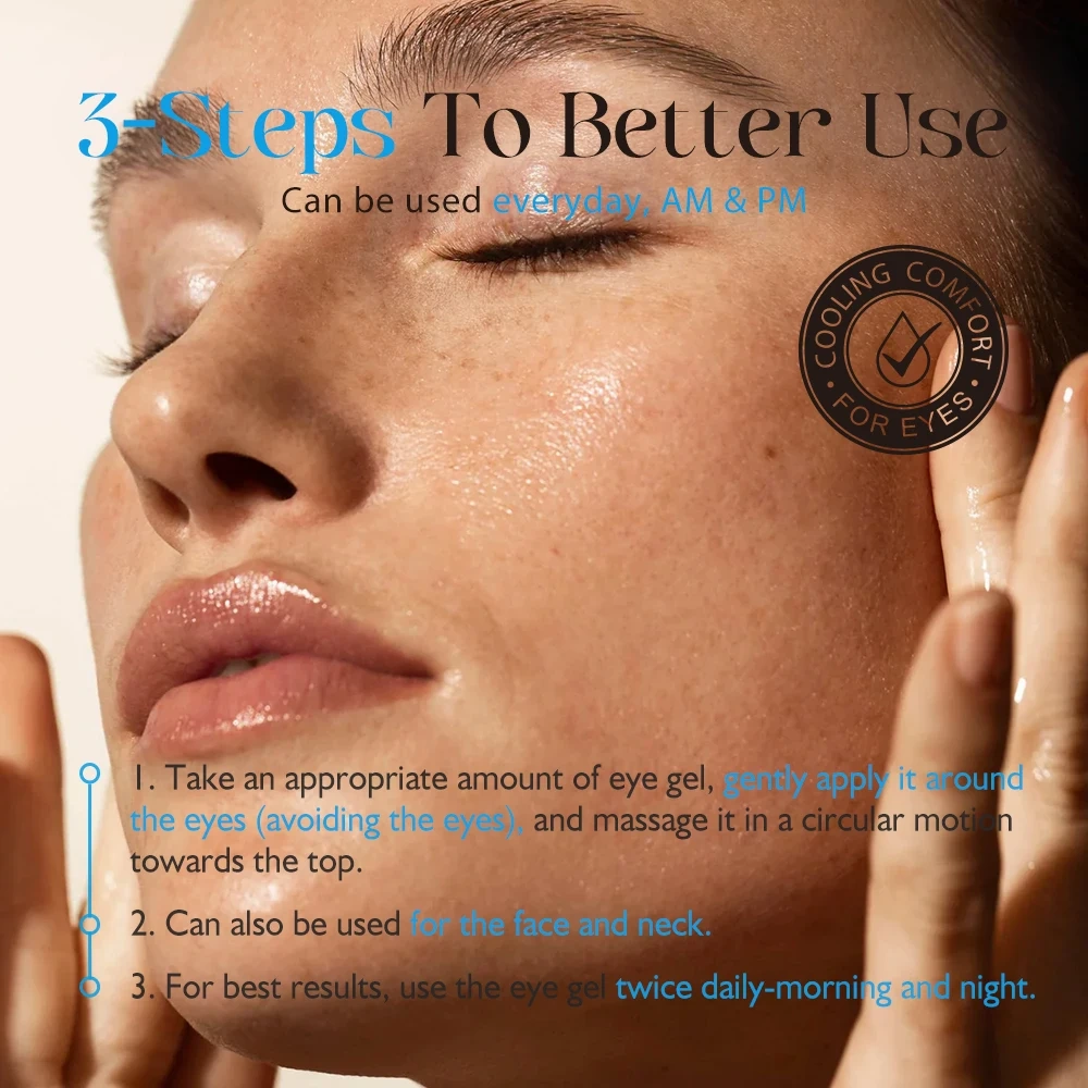 Bomb Cooling Eye Gel Caffeine Hyaluronic Acid for Puffiness Hydration Niacinamide  for Dark Circles Plumping Firming Eye Care