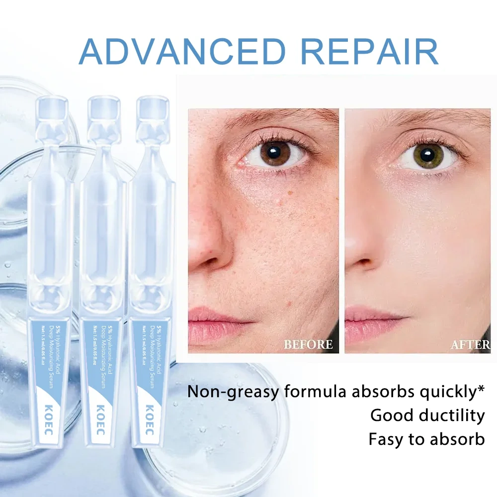 5% Hyaluronic Acid Serum Deep Moisturizing Anti Aging Skin Barrier Repair Face Serum for Dry and Sensitive Skin KOEC Wholesale