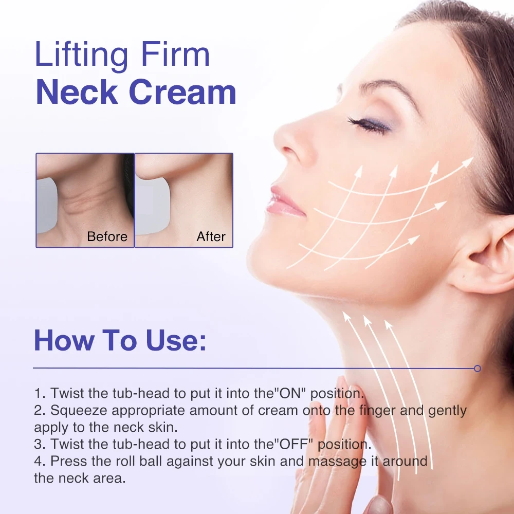 Collagen Retinol Neck Firming Cream,Roller Lifting AH-8 Neck&Face Cream, Anti-Aging Daily Skin Care Moisturizer Wholesale OEM