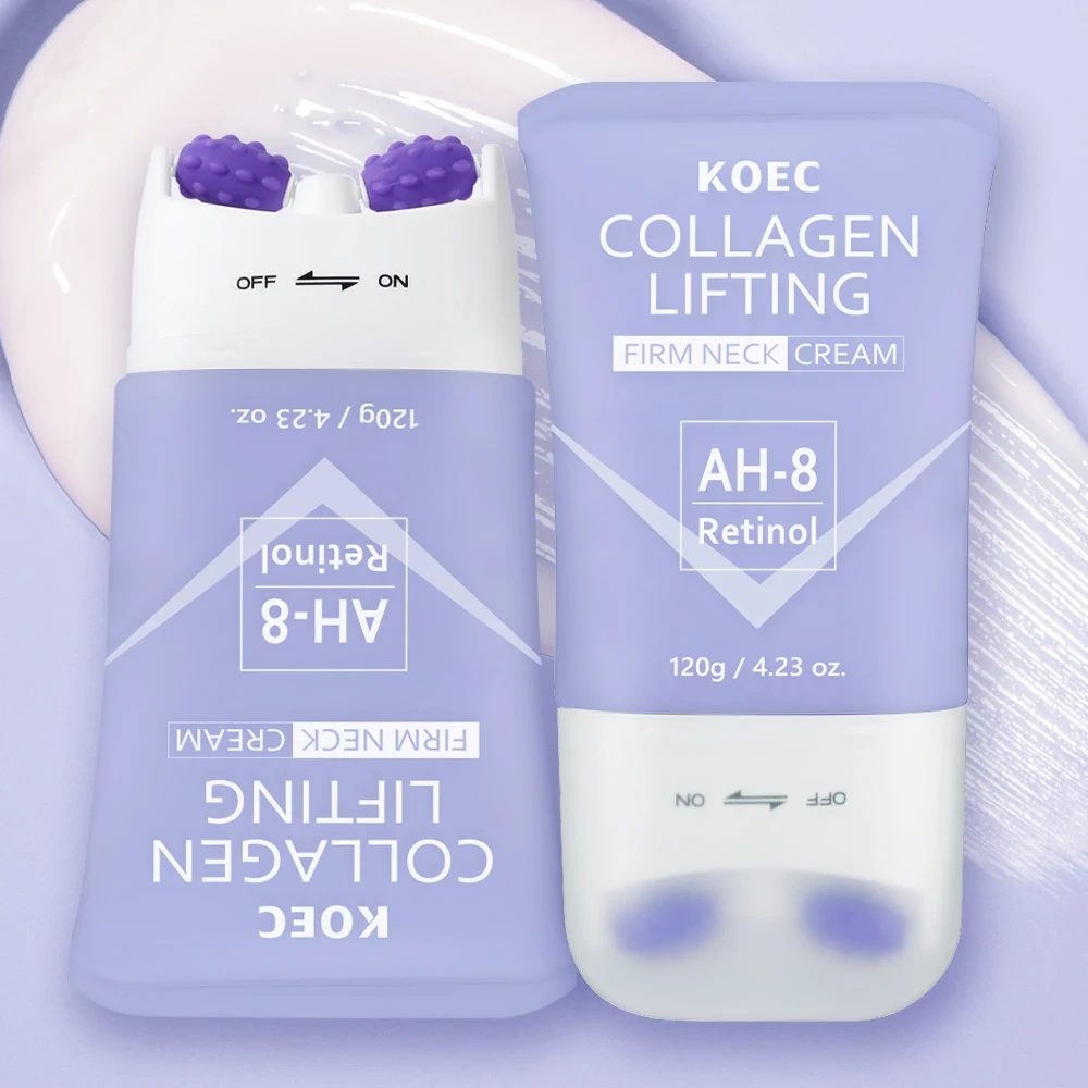 Collagen Retinol Neck Firming Cream,Roller Lifting AH-8 Neck&Face Cream, Anti-Aging Daily Skin Care Moisturizer Wholesale OEM