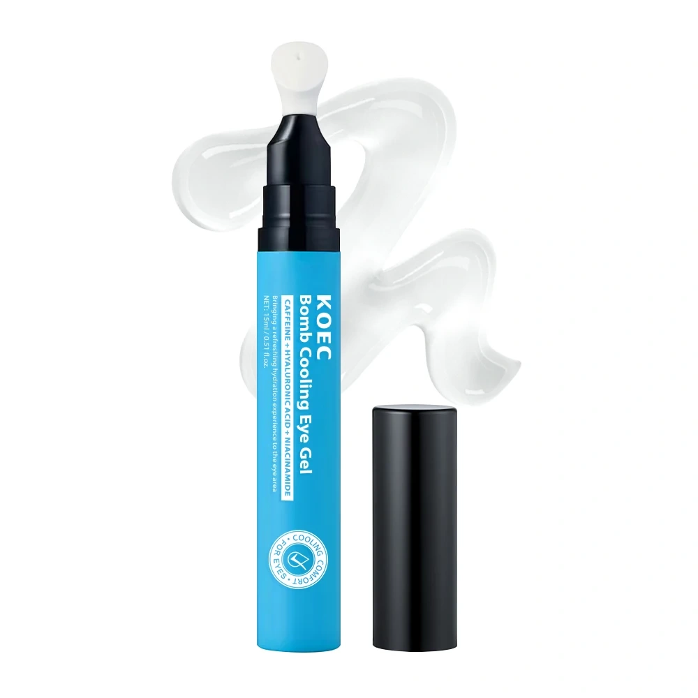 Bomb Cooling Eye Gel Caffeine Hyaluronic Acid for Puffiness Hydration Niacinamide  for Dark Circles Plumping Firming Eye Care
