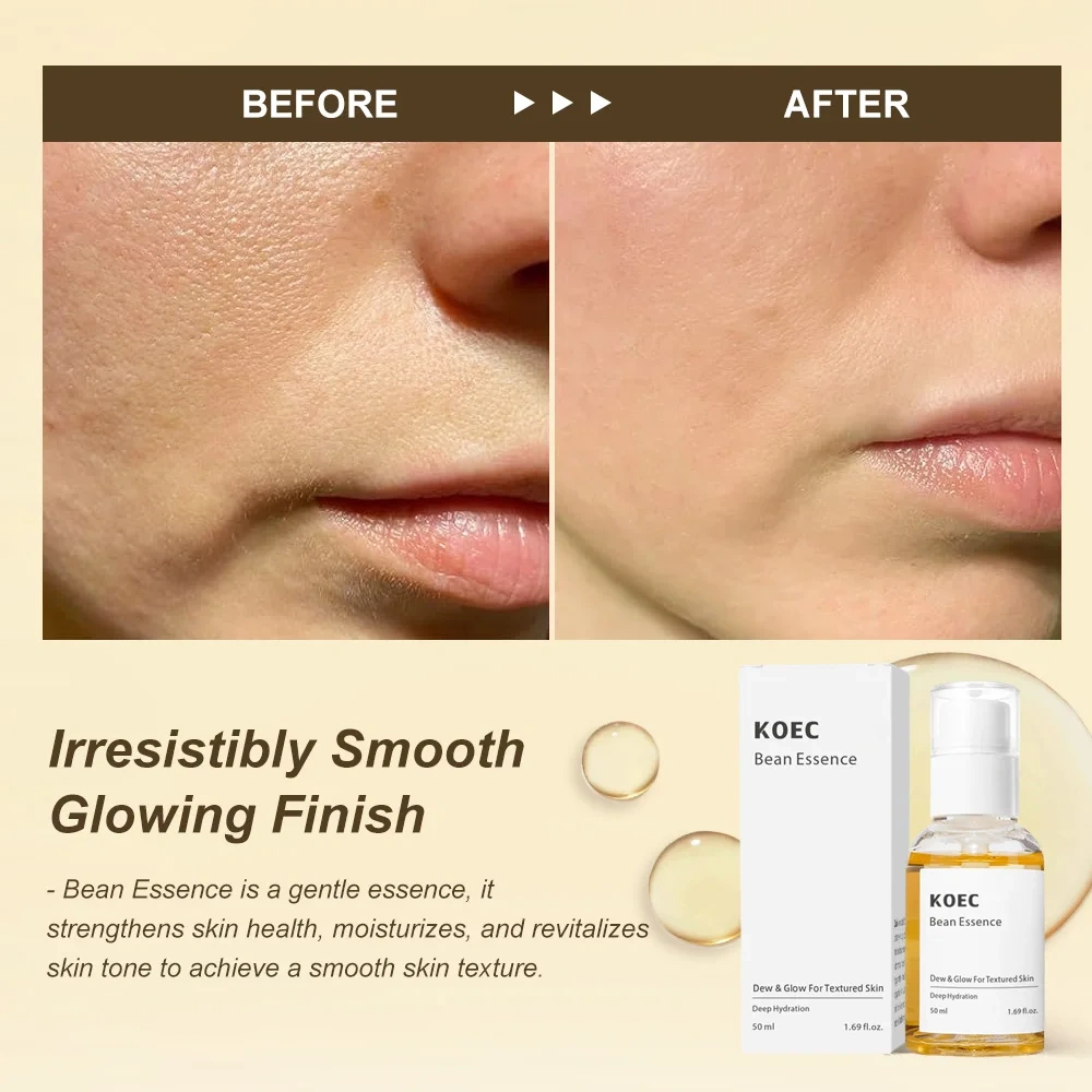Bean Essence Exfoliating Hydrating Skin Care Glass Hyaluronic Acid Serum Bright Dull Soothing for Irritated Uneven Skin Tone