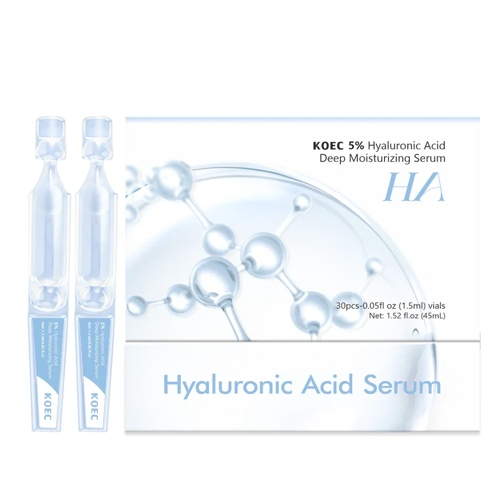 5% Hyaluronic Acid Serum Deep Moisturizing Anti Aging Skin Barrier Repair Face Serum for Dry and Sensitive Skin KOEC Wholesale