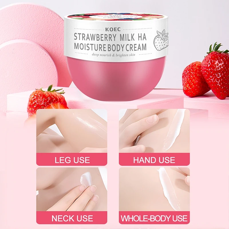 Strawberry Milk Body Lotion Wholesale Hyaluronic Acid Body Moisturizing Cream for Women&Man 200g Skin Care Whitening Lotion