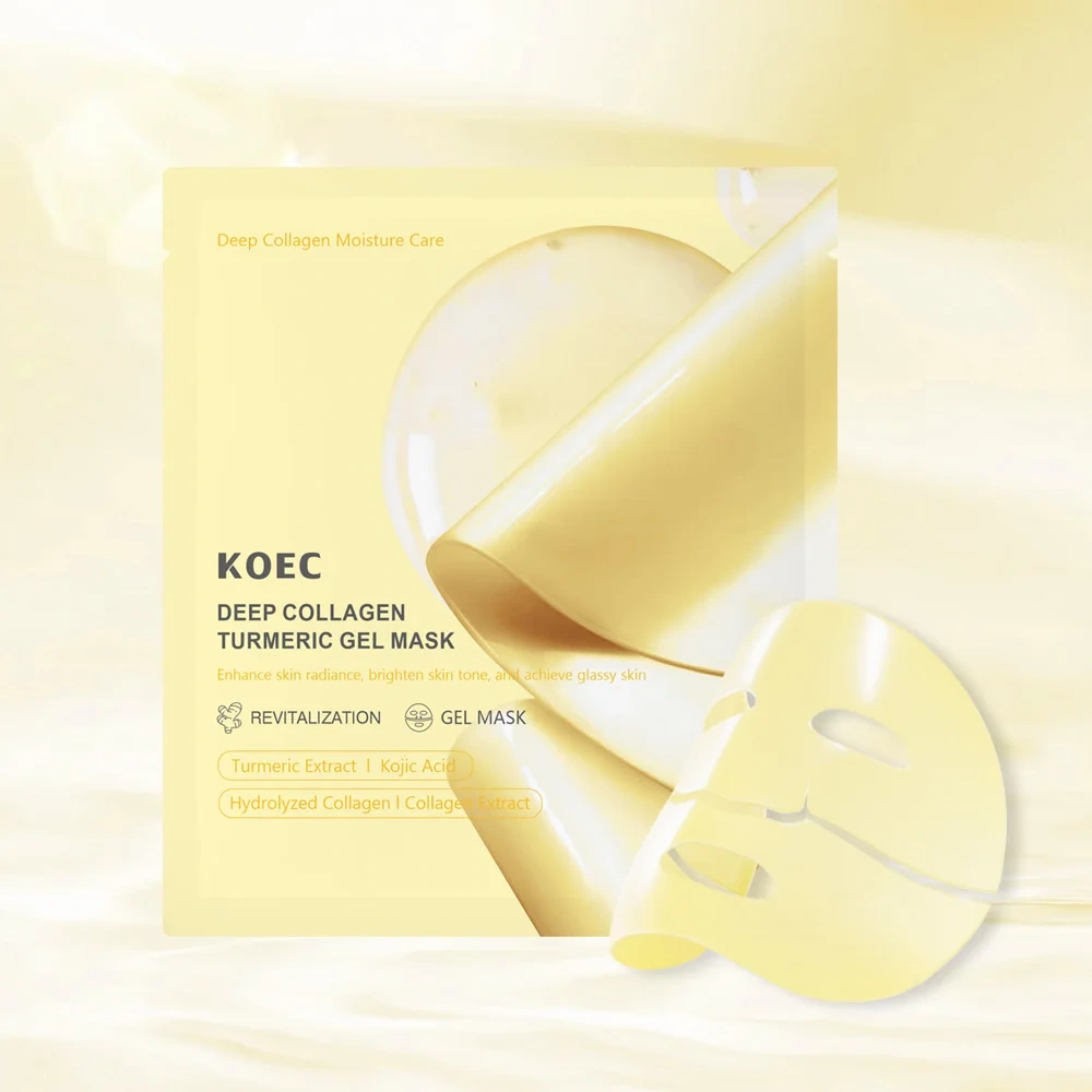 Kojic Acid Turmeric Brightening Gold Jelly Gel Mask,KOEC Overnight Collagen Facial Mask, Moisturizing Korean Face Mask Wholesale