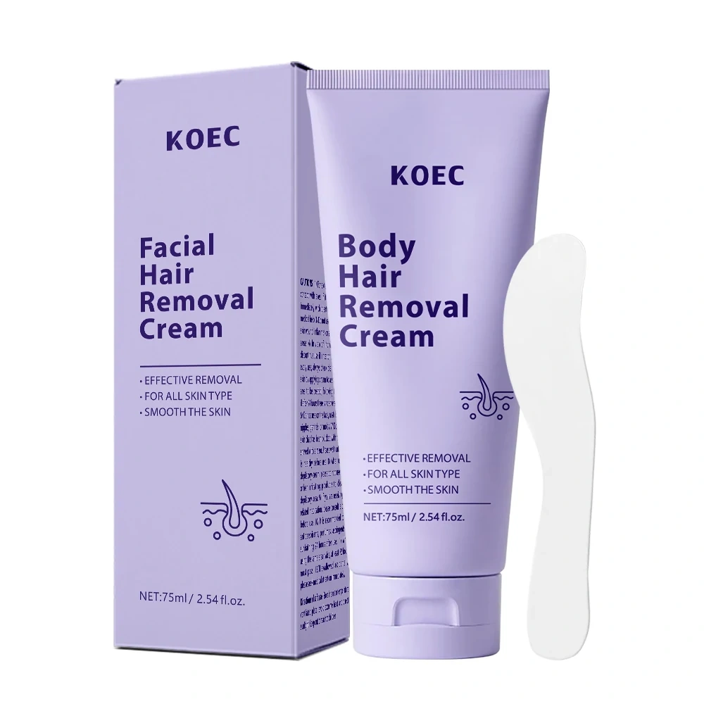 KOEC Body Hair Removal Cream 75g Wholesale, Herbal Formula High Quality Hair Removal Lotion for Painless & Effective Remove