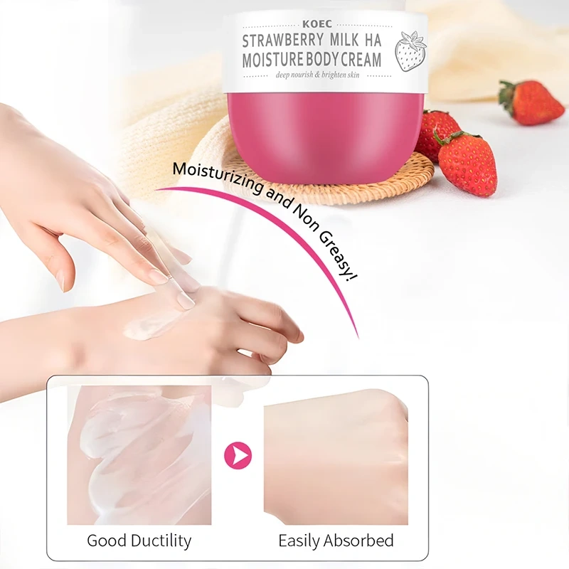 Strawberry Milk Body Lotion Wholesale Hyaluronic Acid Body Moisturizing Cream for Women&Man 200g Skin Care Whitening Lotion