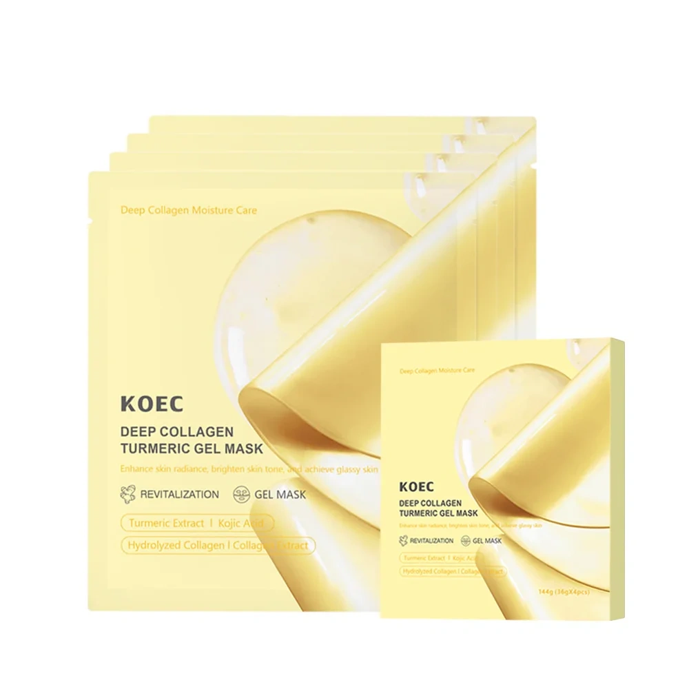 Kojic Acid Turmeric Brightening Gold Jelly Gel Mask,KOEC Overnight Collagen Facial Mask, Moisturizing Korean Face Mask Wholesale