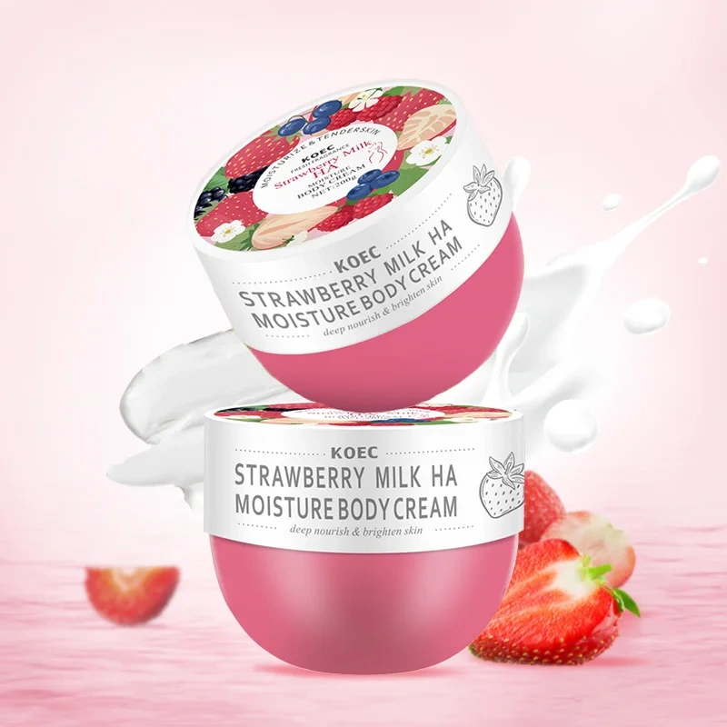 Strawberry Milk Body Lotion Wholesale Hyaluronic Acid Body Moisturizing Cream for Women&Man 200g Skin Care Whitening Lotion