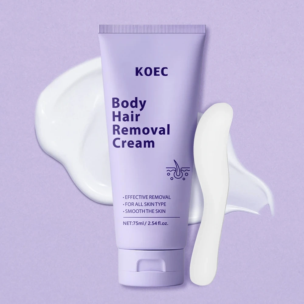 KOEC Body Hair Removal Cream 75g Wholesale, Herbal Formula High Quality Hair Removal Lotion for Painless & Effective Remove