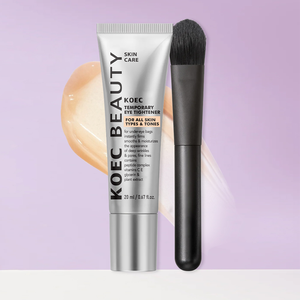 Instant Firming Eye Cream 20ml With Brush(new) Custom Logo,KOEC Eye Serum Easy Wear Temporary Eye Tightener for Dark Circles
