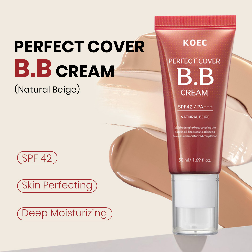 KOEC Perfect Cover BB Cream Foundation Natural Color Undertone SPF 42, Medium Tinted Moisturizer for Face Coverage Wholesale