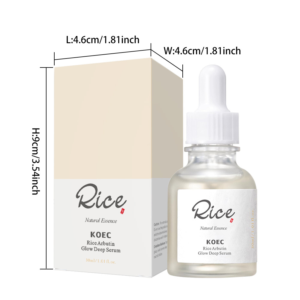 KOEC Glow Deep Serum Rice&Arbutin Facial Serum for Uneven Dull Skin Tone, Daily Korean Skin Care Rice Face Serum 30ml Wholesale
