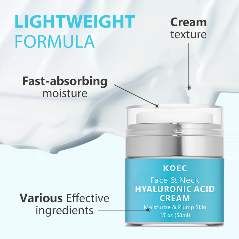 KOEC HA Face&Neck Moisturizing Cream Wholesale Firm Face Cream for Dry Skin Anti-Aging Moisturizer Hyaluronic Acid Facial Cream