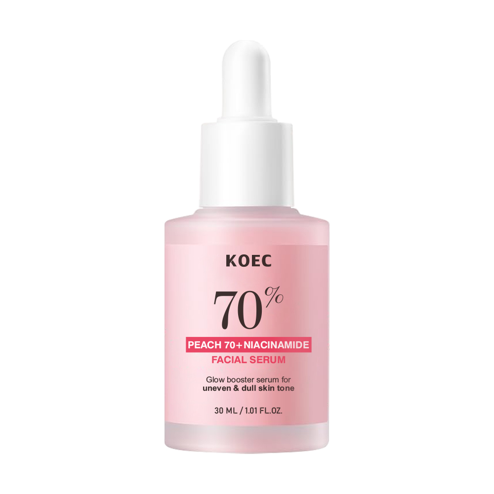 OEM Peach 70% Niacinamide Serum 30ml Natural Brightening Hydrating Face Serum Skin Bright Dull Minimize Pores  Private Label
