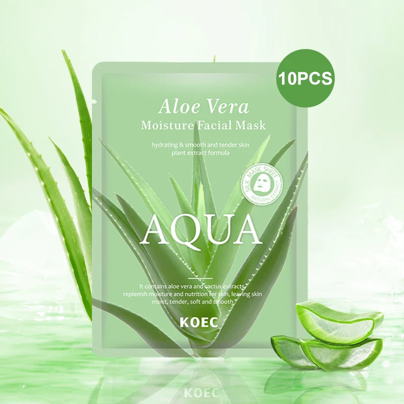 Aloe Vera Moisture Facial Sheet Mask 10pcs